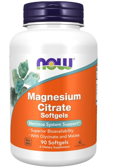 NOW Magnesium Citrate softgels 90 капсул (магний цитрат, глицинат и малат)  #1