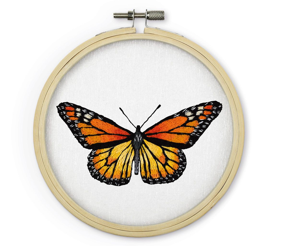 Набор для вышивания PANNA "Живая картина" JK-2234 "Бабочка. Монарх" 13x13 см  #1