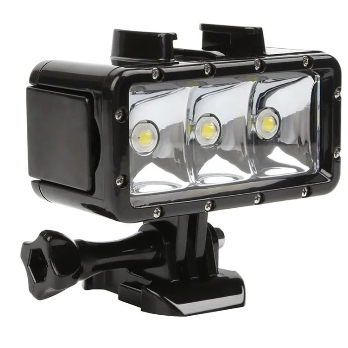 Светодиодный водонепроницаемый LED фонарь (накамерный свет) с креплением экшн камеры GoPro  #1