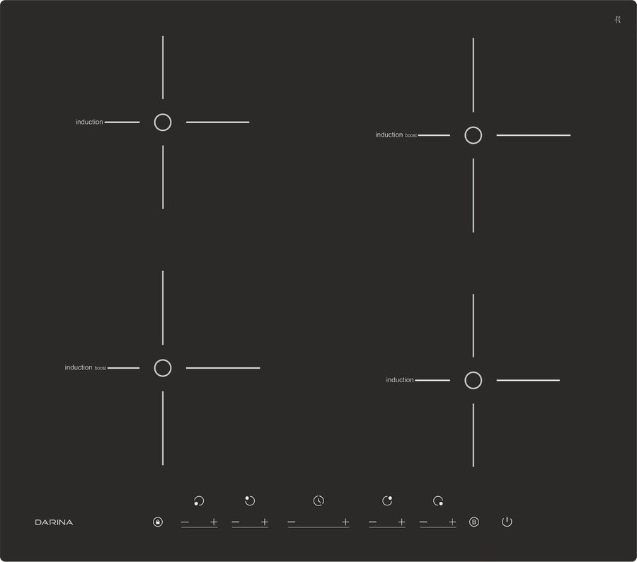DARINA Индукционная варочная панель PL EI305 B, черный #1