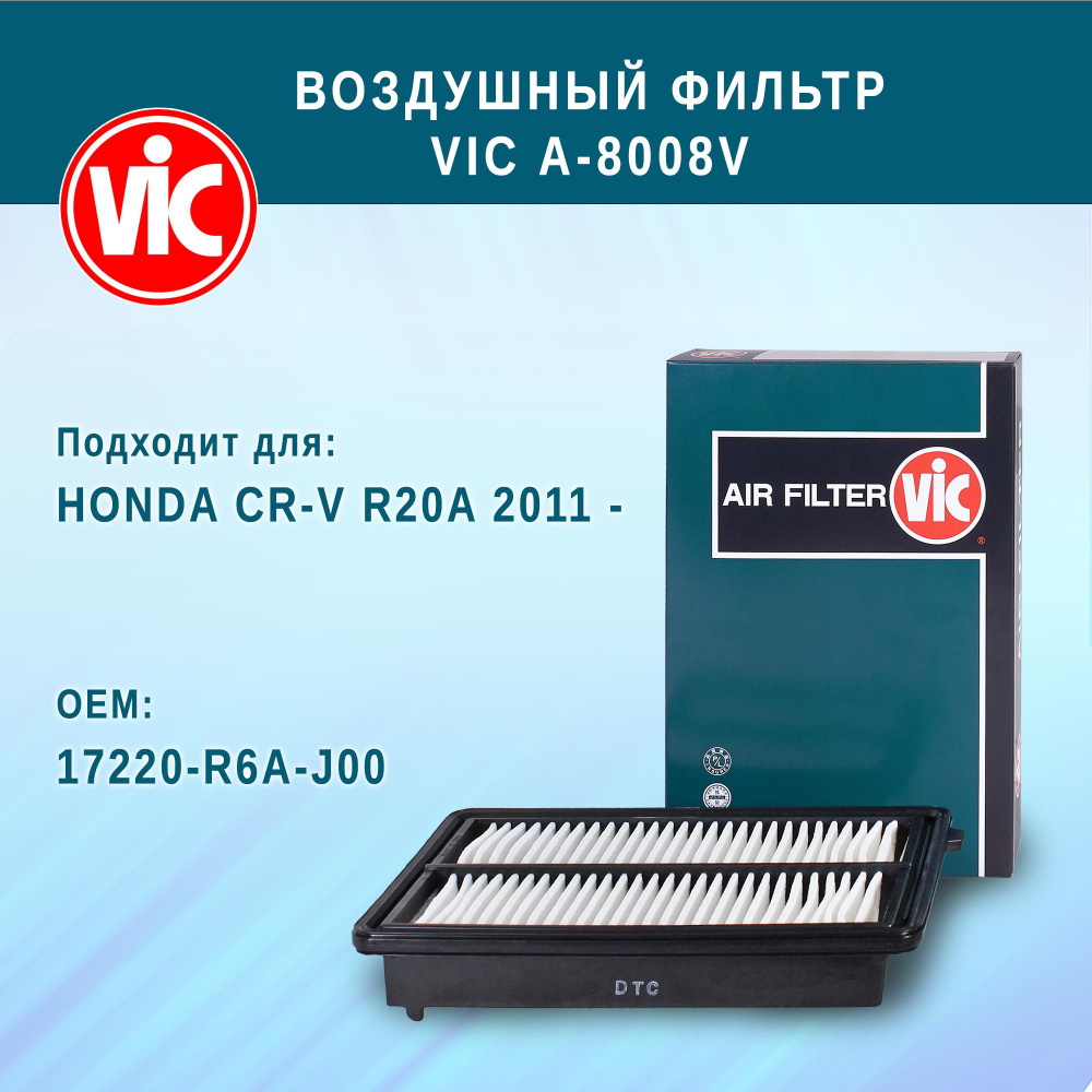 Воздушный фильтр VIC A-8008V (A8008V) для HONDA CR-V 17220-R6A-J00 #1