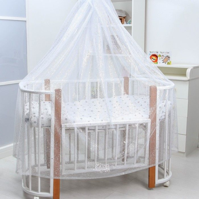 Балдахин для детской кроватки "Звездная пыль", без основания р-р 165х500 см, цвет белый  #1
