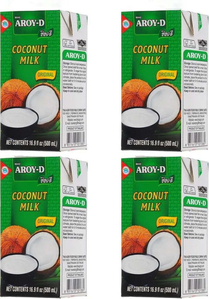 Кокосовое молоко AROY-D, 0,5 л х 4 шт #1