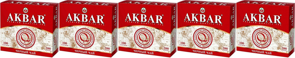 Чай черный Akbar Классическая серия в пакетиках 2 г х 100 шт, комплект: 5 упаковок по 200 г  #1