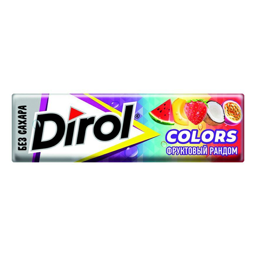 Жевательная резинка Dirol Colors Фруктовый рандом, комплект: 12 упаковок по 14 г  #1