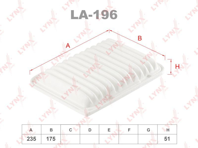 LYNXauto Фильтр воздушный Пылевой арт. LA-196, 1 шт. #1
