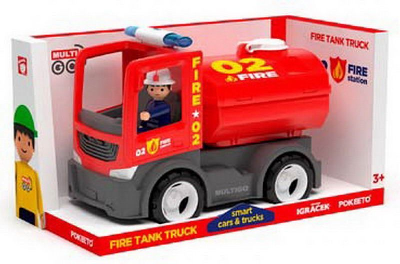 Пожарная автоцистерна в фигуркой водителя, пластмасса #1