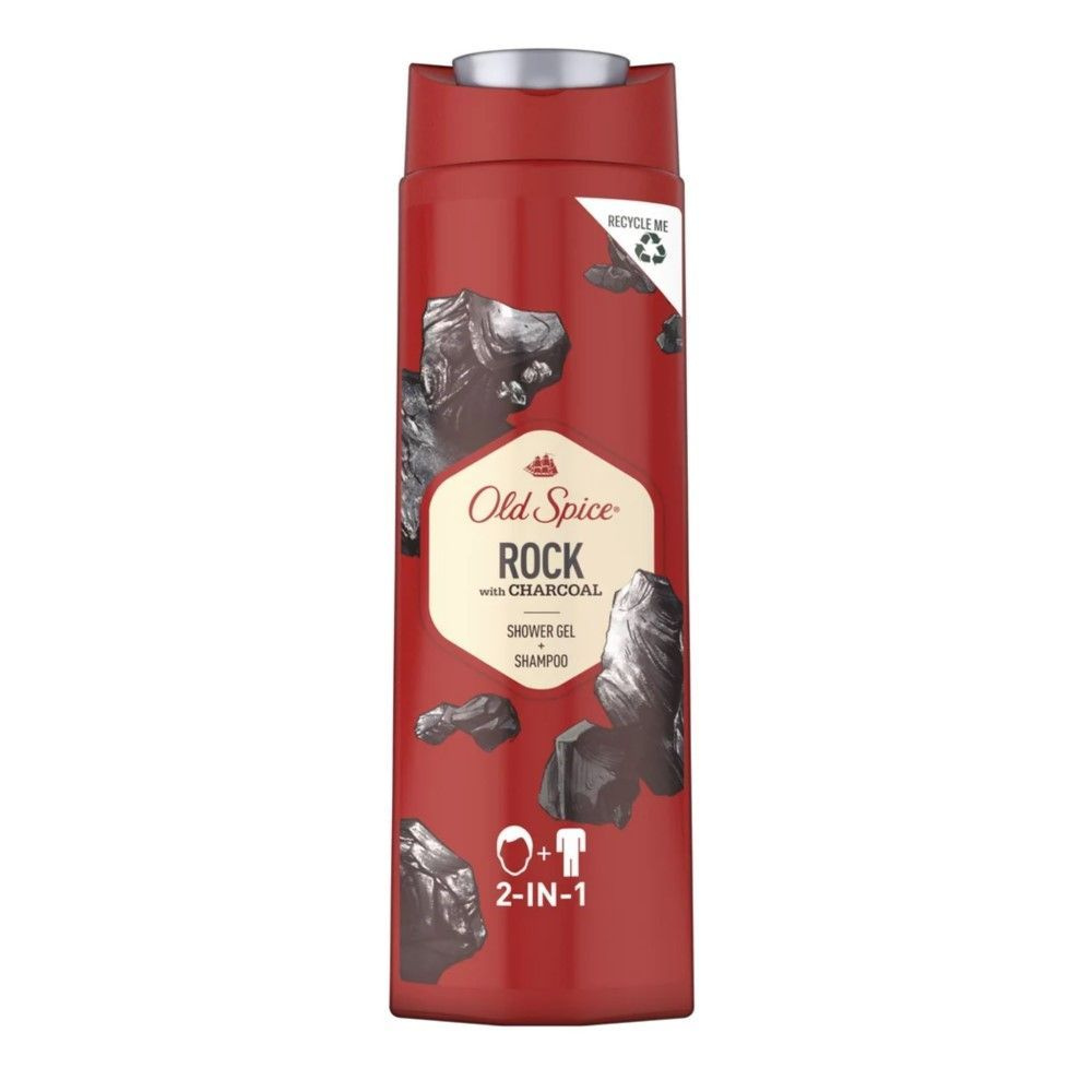 Old Spice Rock with Charcoal 2в1 Гель для душа-шампунь мужской, 400 мл #1