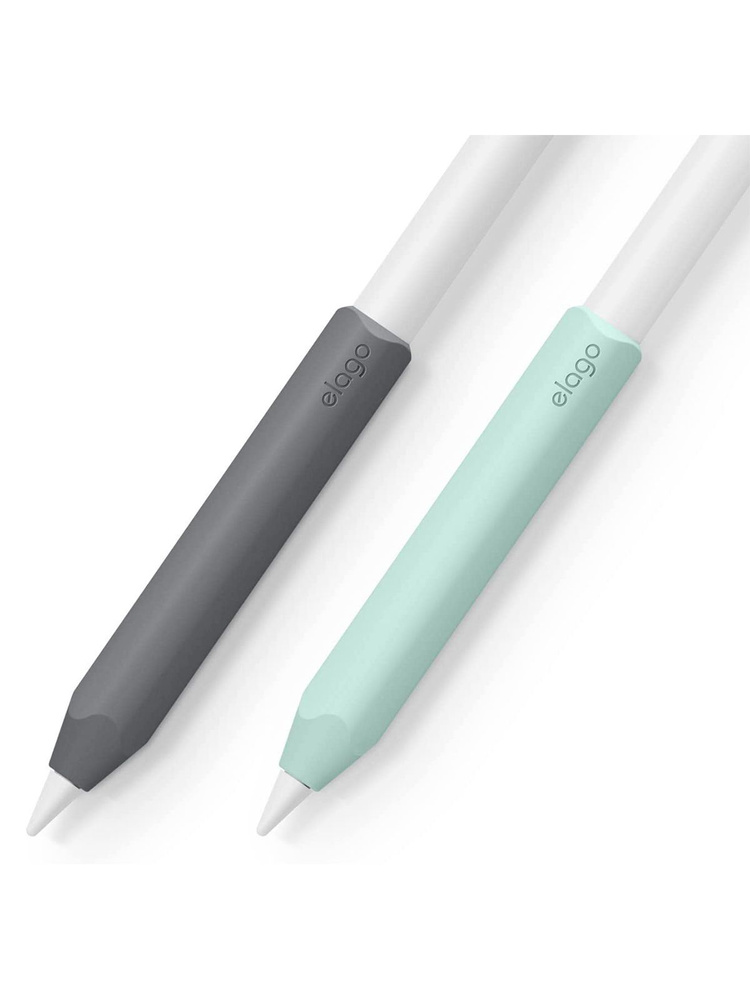 Чехол Elago Grip holder для Apple Pencil 2 / Пенсил 2 силиконовый, защитный, в компекте 2 шт., серый #1