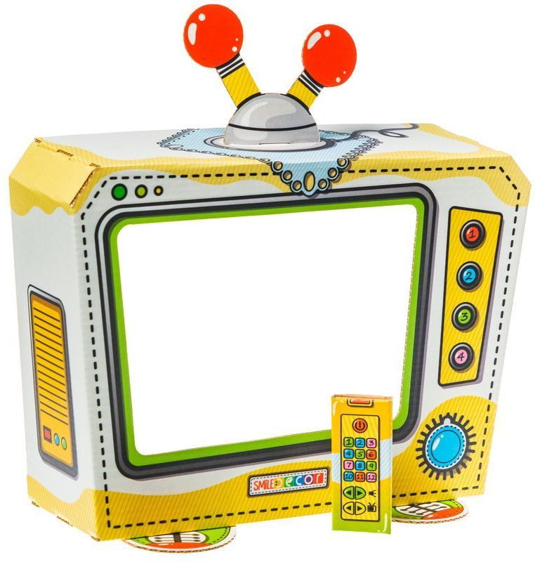 Ширма для кукольного театра Smile Decor "Телевизор малый" с окошком для детских спектаклей, 44х43х20 #1