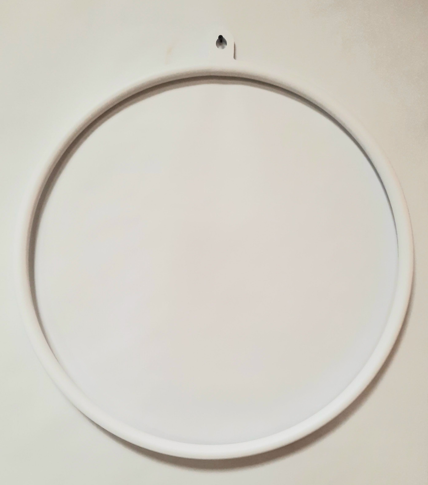 Металлическое кольцо для воздушной гимнастики. С подвесом. Белый муар. Диаметр 95 см.  #1