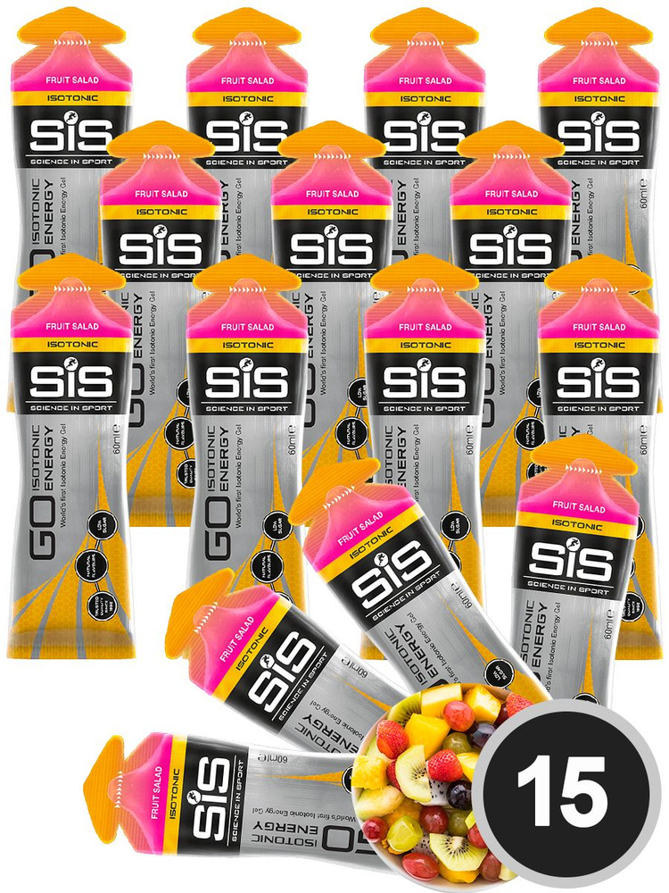 Энергетический гель SCIENCE IN SPORT (SiS) GO Isotonic Energy Gels 15 x 60 мл, Фруктовый салат  #1