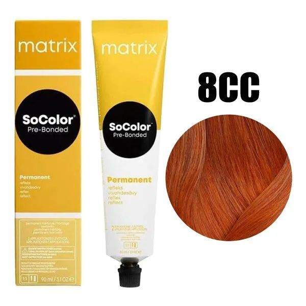 Matrix SOCOLOR Power Cools 8CC Крем-краска стойкая для волос Cветлый блондин глубокий медный, 90мл.  #1