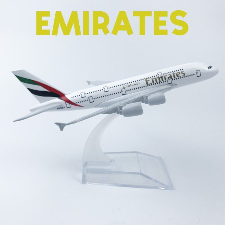 Модель самолета металлическая авиакомпания Emirates A380 #1