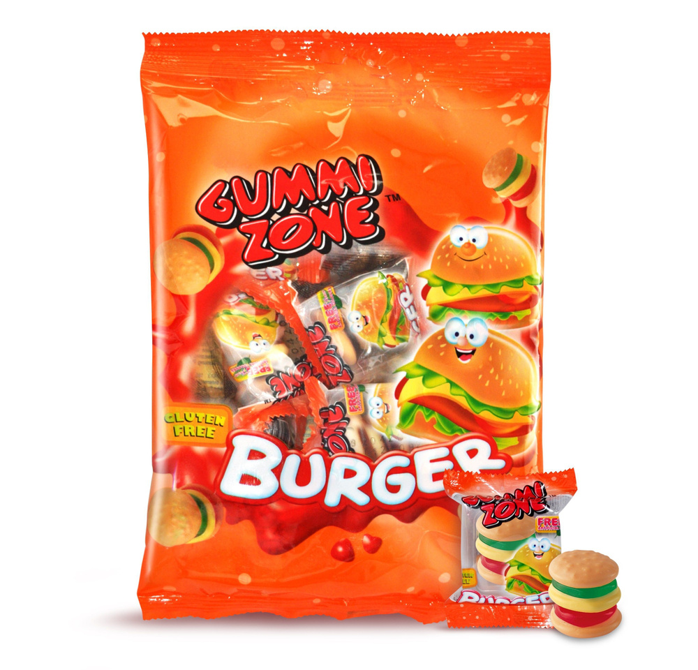 Мармелад жевательный Бургер в пакетах (Burger Bag) 77г. GUMMI ZONE тм.  #1