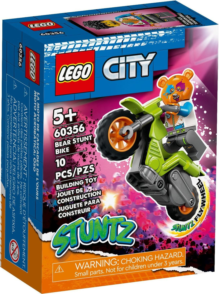 Конструктор LEGO City Stuntz 60356 Трюковый мотоцикл медведя #1