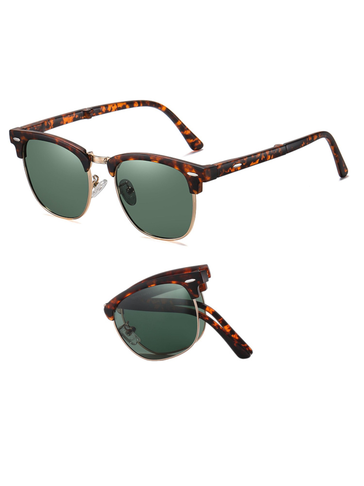 Солнцезащитные очки DORIZORI со складной оправой, унисекс на любой тип лица TR3101 Demi модель 18 цвет #1