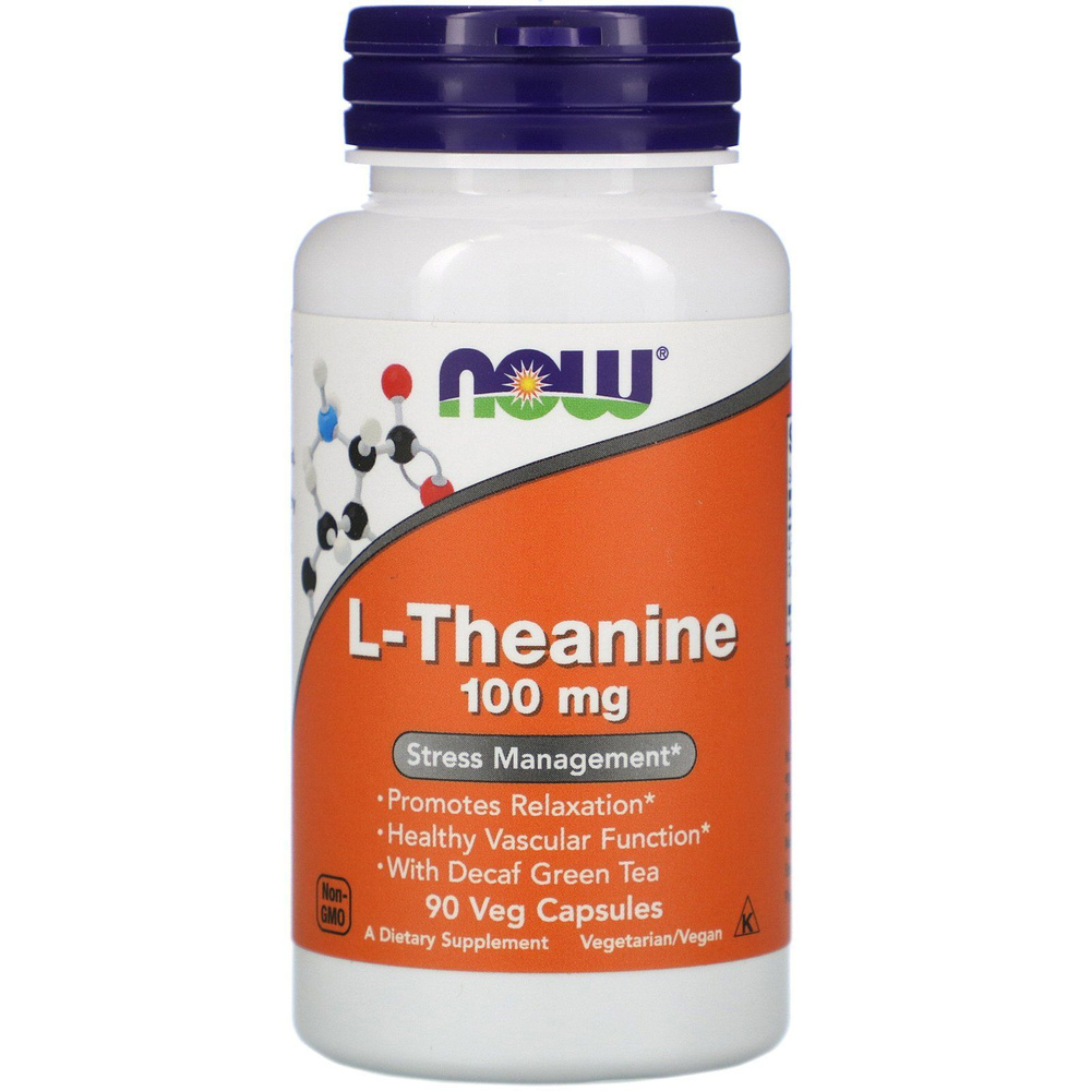 NOW L-Theanine, L-Тианин 100 мг - 90 кап (550 мг) #1