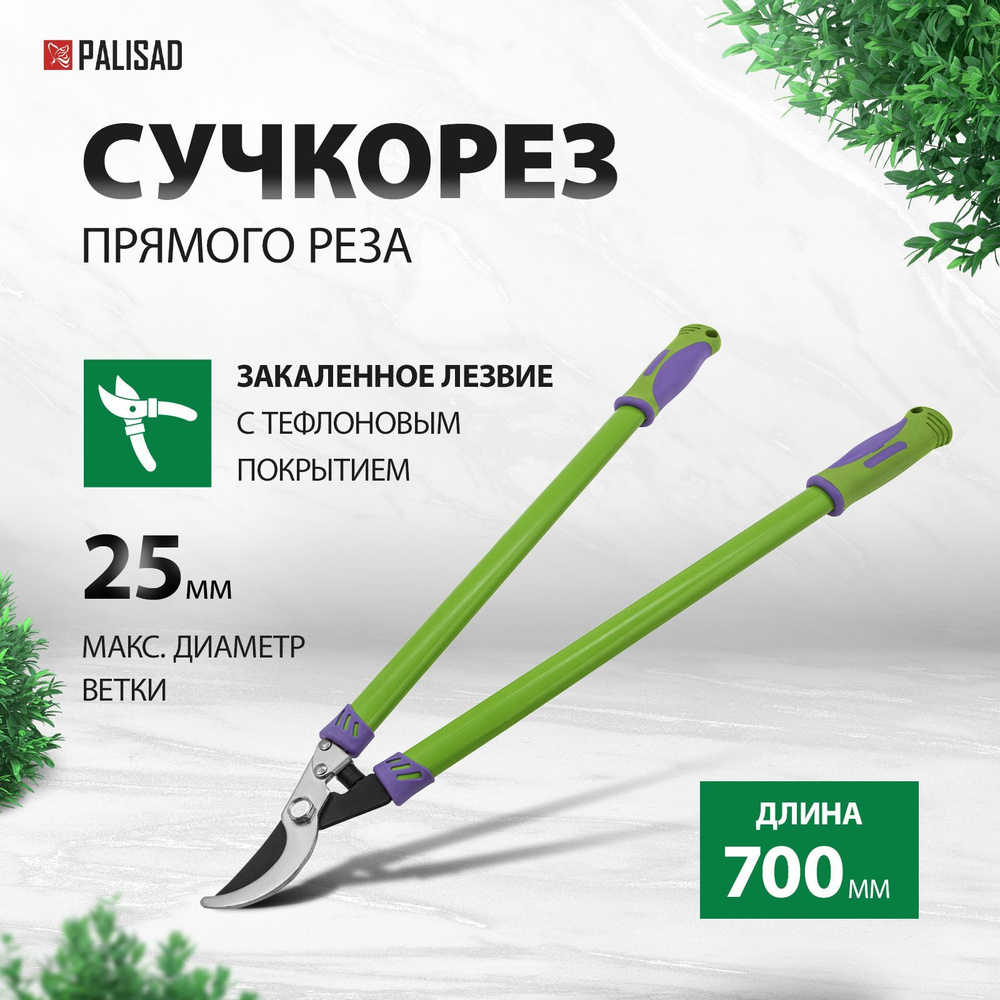 Сучкорез садовый PALISAD, 700 мм, диаметр веток до 25 мм, стальные лезвия и защитное покрытие, двухкомпонентные #1