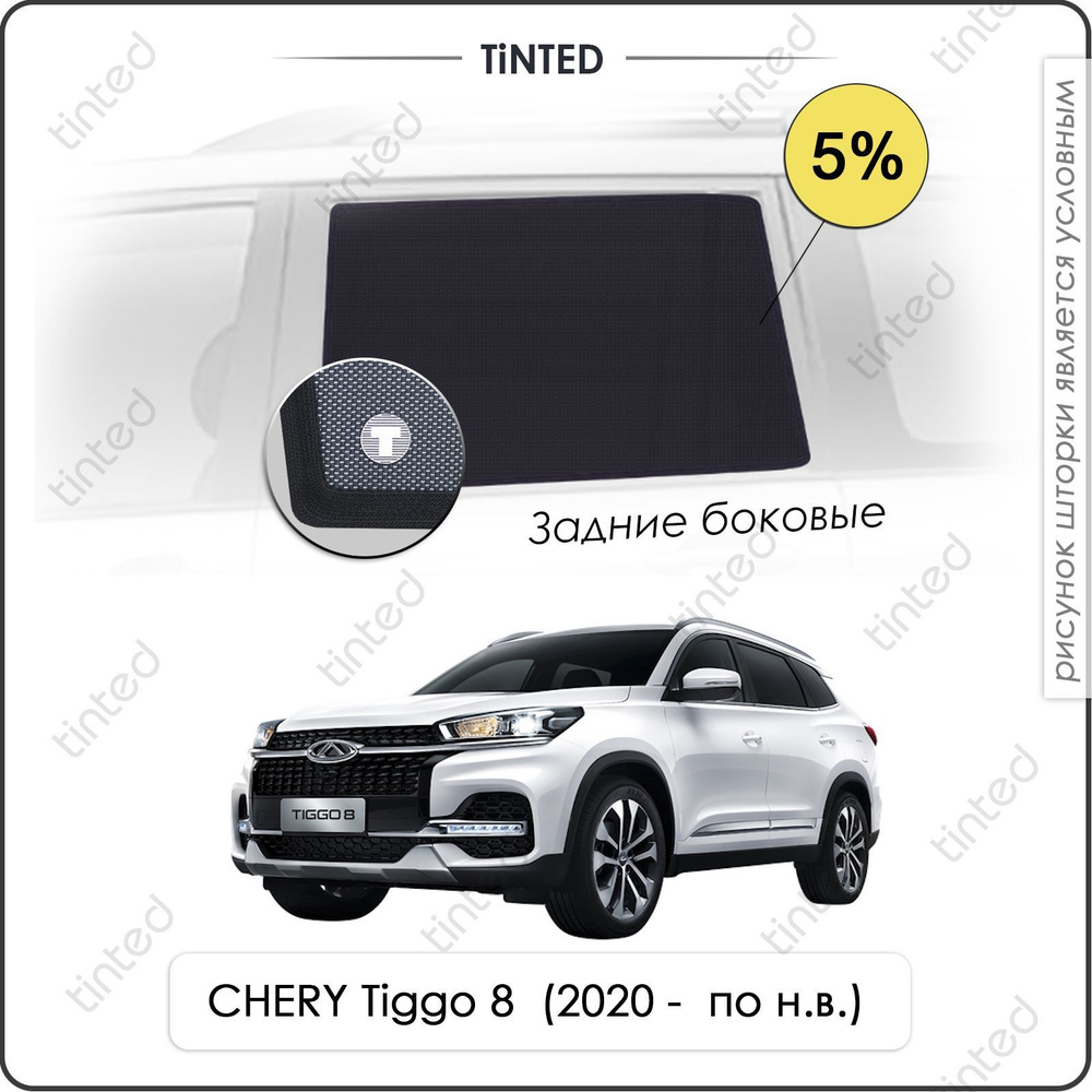 Шторки на автомобиль солнцезащитные CHERY Tiggo 8 Внедорожник 5дв. (2020 - по н.в.) на задние двери 5%, #1