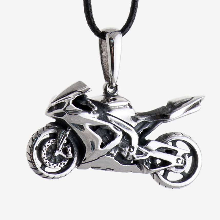 Кастомный кулон Crazy Silver Мотоцикл Yamaha R1 Big 019-008 #1