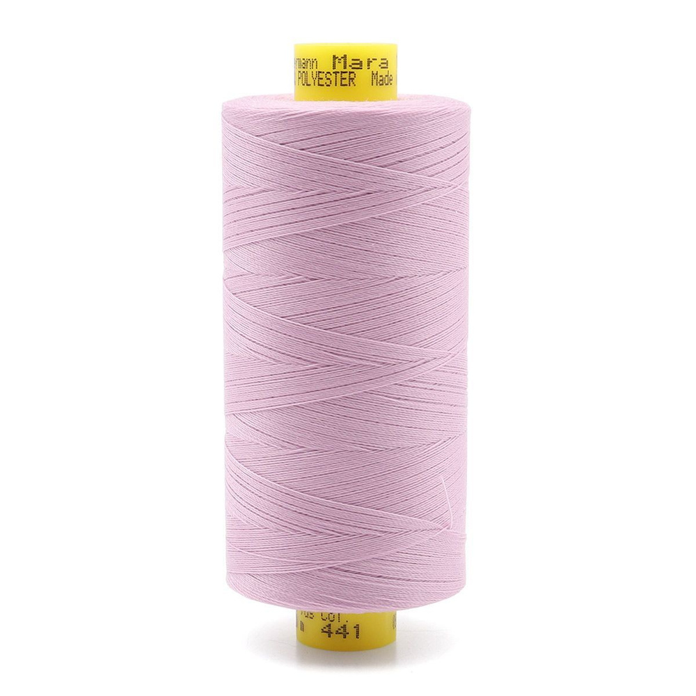 Нитки для шитья, нить промышленная для оверлока Mara № 120/2, 1000 м, 441 розовая лаванда, Gutermann #1