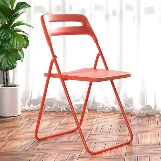 Складной стул ОС - 1331 красный, пластиковый #1
