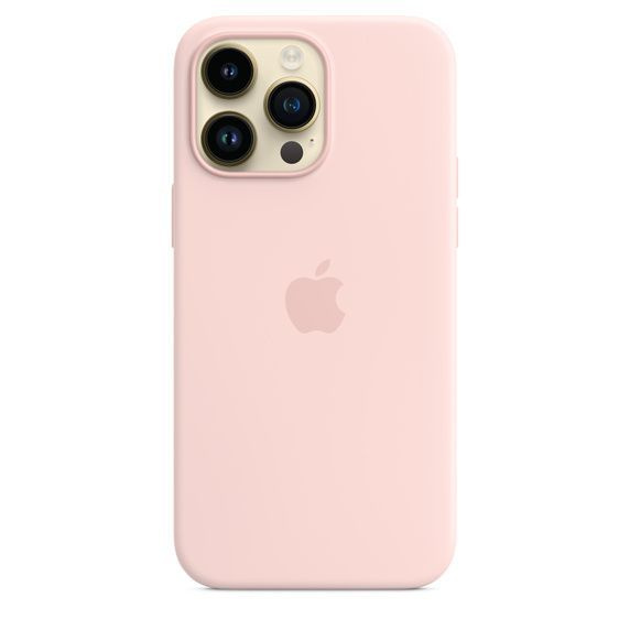 Силиконовый чехол MagSafe для iPhone 14 Pro Max / с анимация / Silicone Case with MagSafe / розовый (Chalk #1