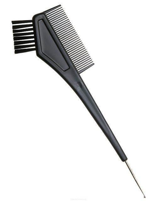 Кисть для окрашивания волос с расческой и крючком , черный, 30 мм  #1