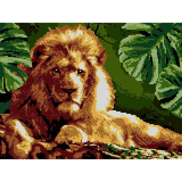Lori, Алмазная мозаика 30 x 40 см, (частичное заполнение) "Мудрый лев"  #1