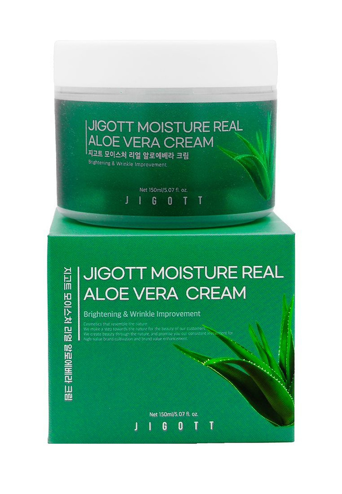 JIGOTT Moisture Real Aloe Vera Cream Балансирующий крем для лица с экстрактом алоэ, 150мл  #1