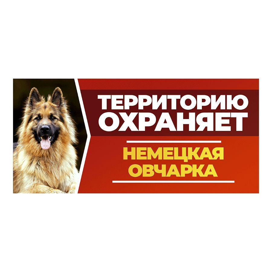 Табличка, DANGER DOG, Немецкая овчарка, на забор, 30см х 14см #1