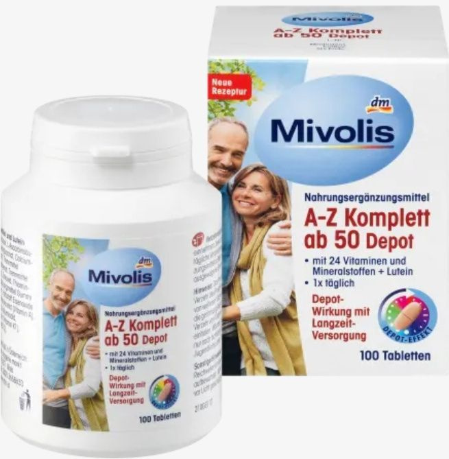 Mivolis Комплексные витамины после 50 лет, А до Z Komplett, 24 витамина, 100 шт  #1