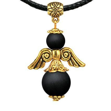 Талисман "Ангел-хранитель" с натуральным камнем Шунгит, цвет золотой  #1