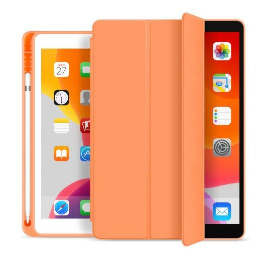 Чехол Protective Case для Apple iPad 10.2 (7, 8, 9 поколение) с отделением для стилуса, оранжевый  #1