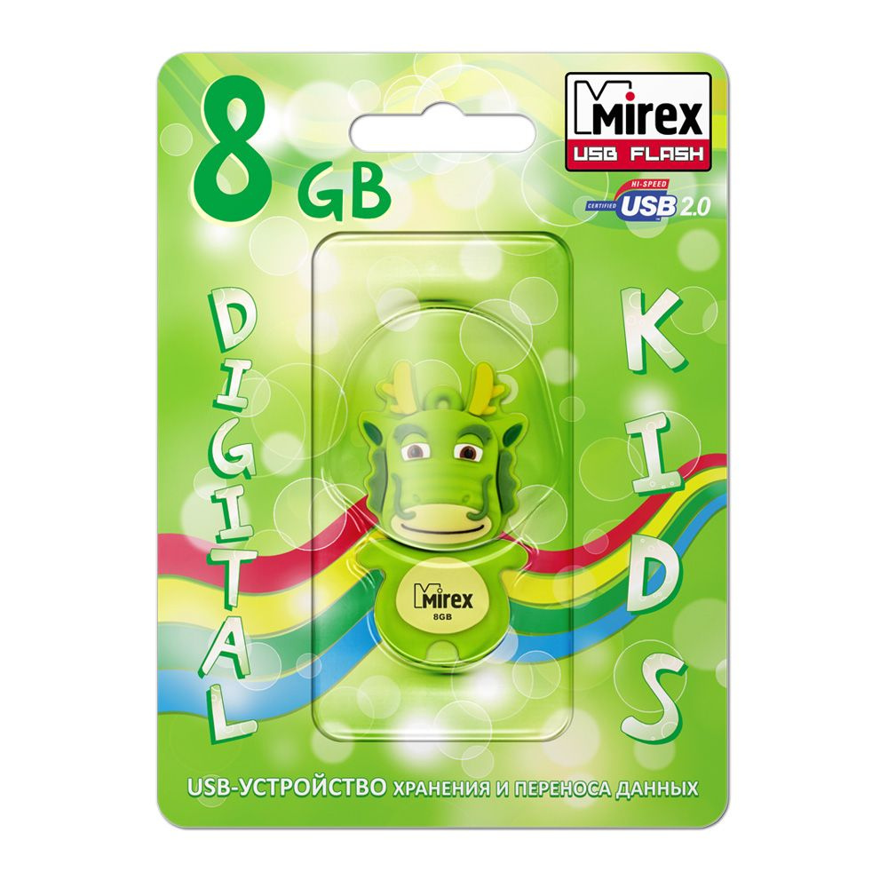 Флешка USB Flash Drive MIREX DRAGON GREEN 8GB #1