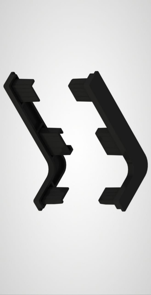 Комплект открытых L-образных заглушек, цвет черный, для алюминиевого профиля GOLA (левая+ правая)  #1