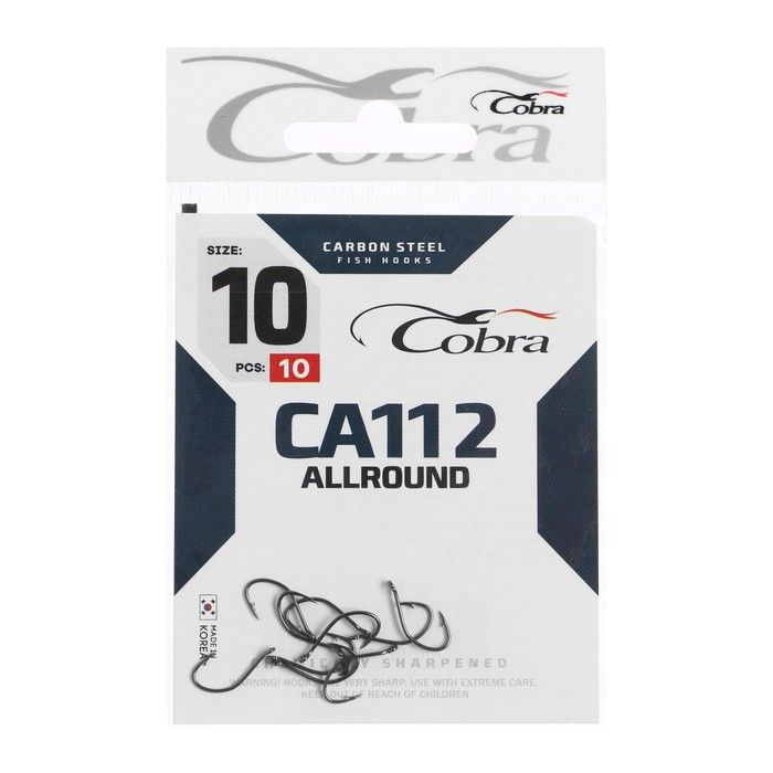 Крючки Cobra ALLROUND, серия CA112, номер 10, 10 шт. #1