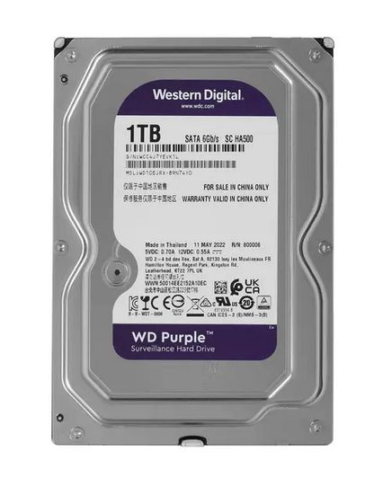 Western Digital 1 ТБ Внутренний жесткий диск Purple Surveillance (WD10EJRX) (WD10EJRX)  #1