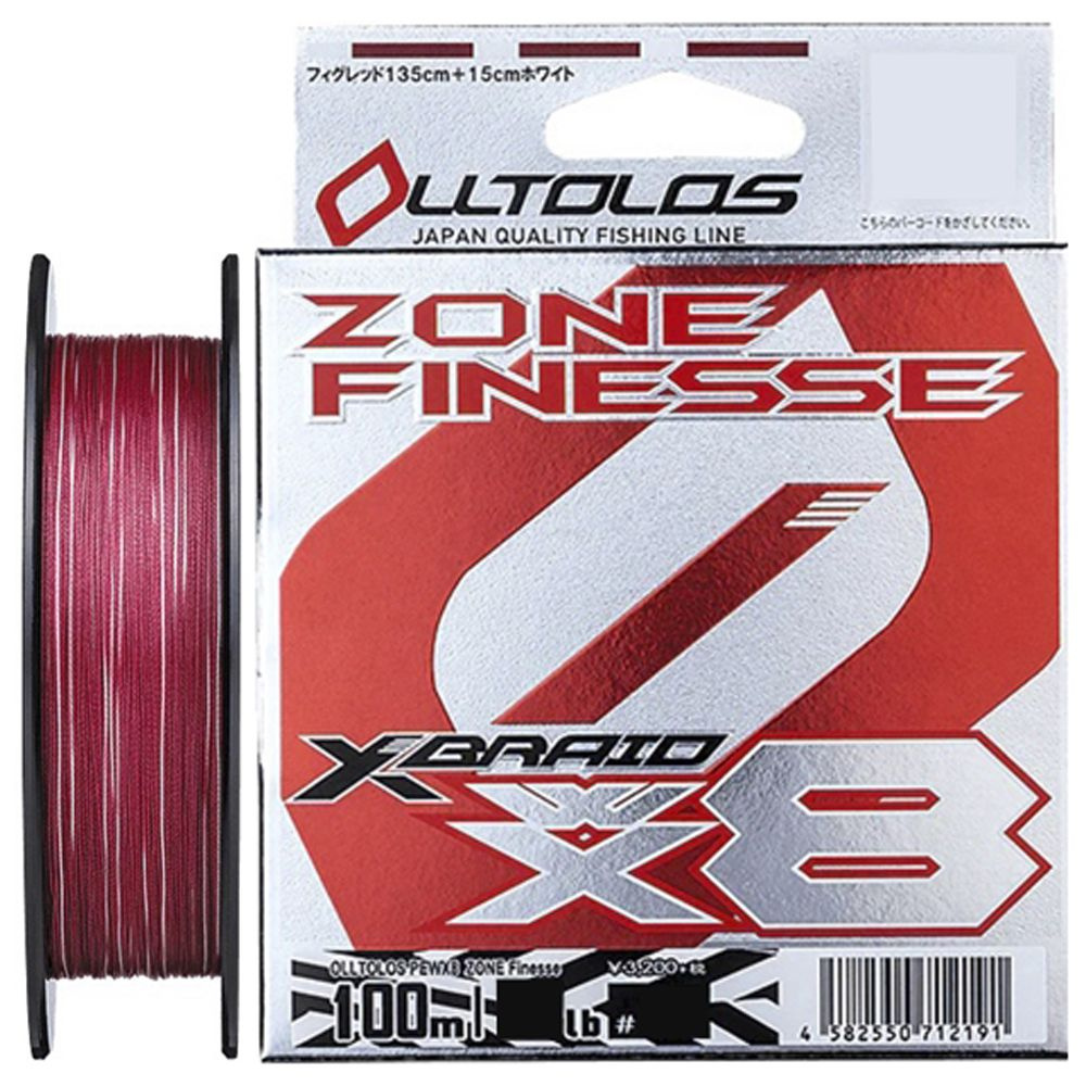 Шнур YGK X-Braid OLLTLOS PE WX8 Zone Finesse 100м #0.8/0.148мм 16lb/7.2кг #1