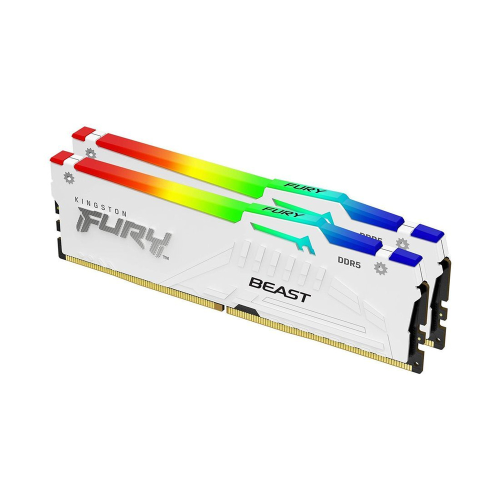 Kingston Оперативная память Комплект модулей памяти FURY Beast White RGB EXPO KF552C36BWEAK2-32 DDR5 #1