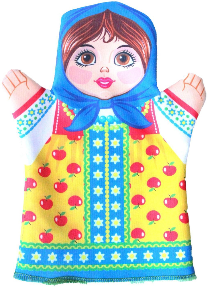 Кукла-перчатка "Подружка", мягкая игрушка на руку, рукавичка для кукольного театра, перчаточная кукла #1