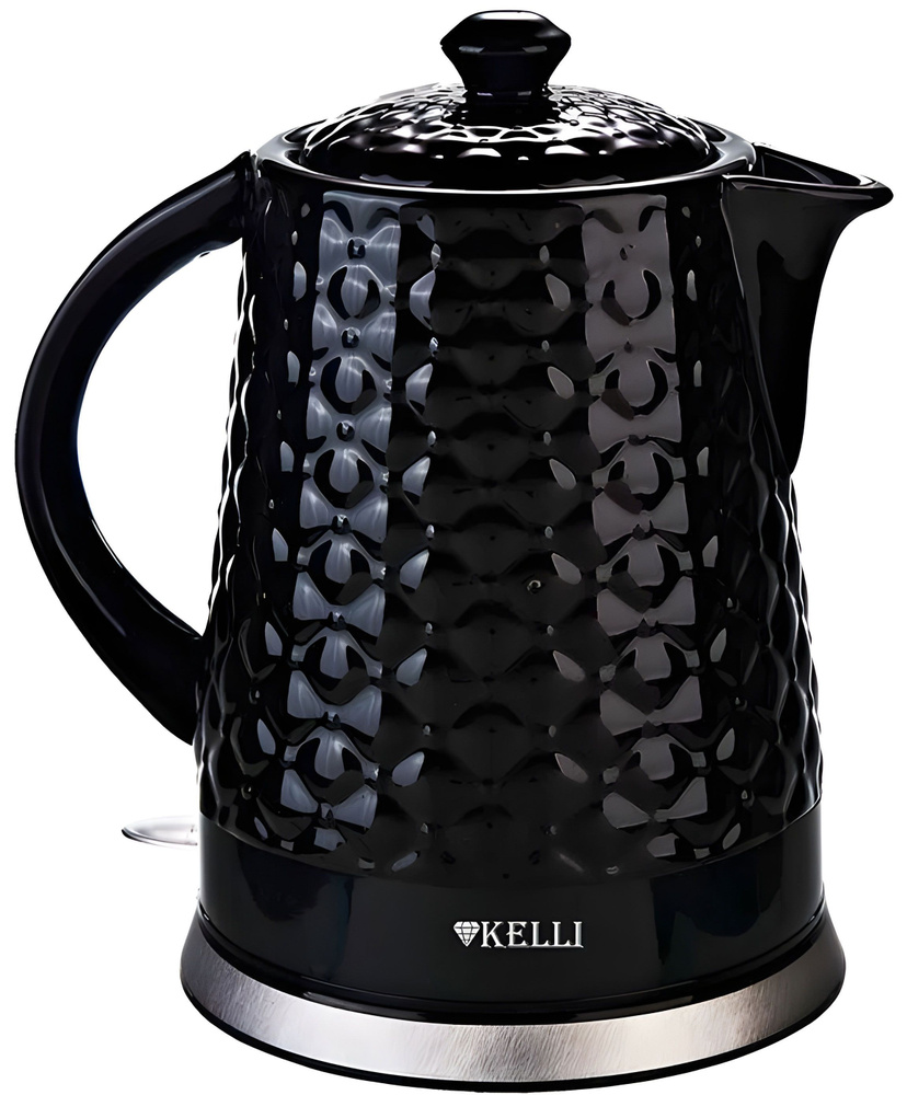 Чайник электрический керамический 2л Kelli 2400Вт черный, 2 литра  #1