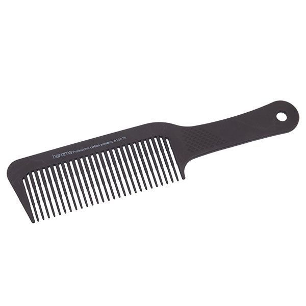 Расческа для стрижки волос под машинку Harizma Carbon Antistatic черная h10675  #1