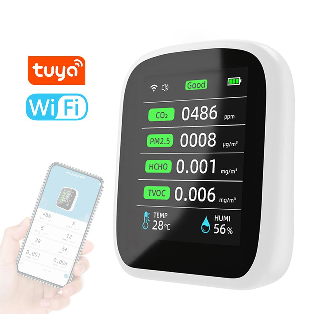 Портативный измеритель качества воздуха Tuya Wi-Fi 8in1 PM1.0 PM2.5 PM10  #1