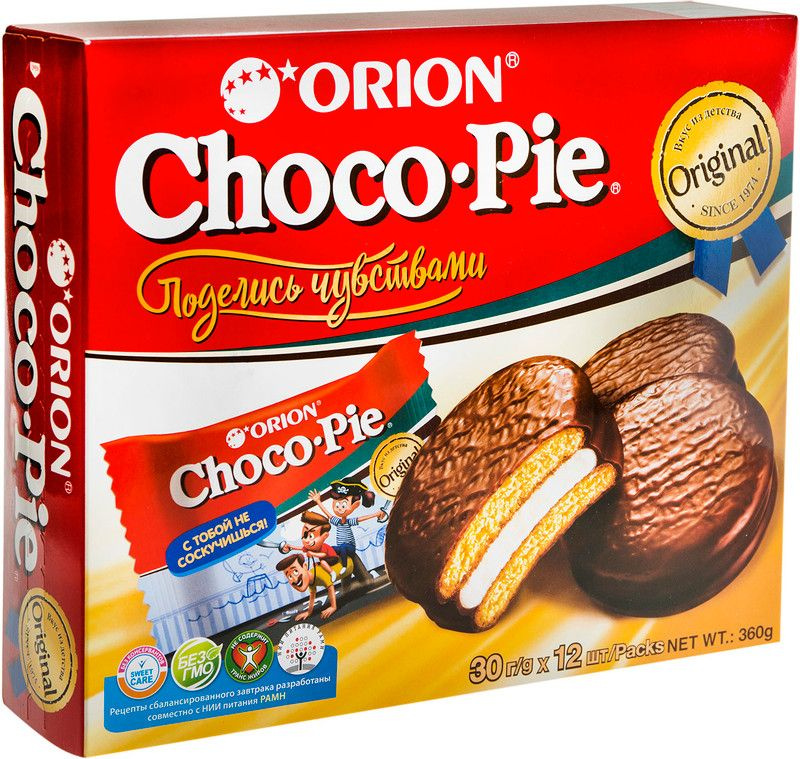 Пирожное Orion Choco Pie в глазури с обогащающей добавкой, 12x30г  #1