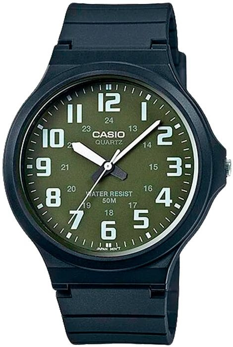 Кварцевые мужские наручные часы Casio Collection MW-240-3B с арабскими цифрами  #1