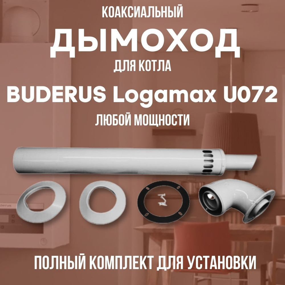 Дымоход для котла BUDERUS Logamax U072 любой мощности, комплект антилед (Китай) (DYMlogU072)  #1