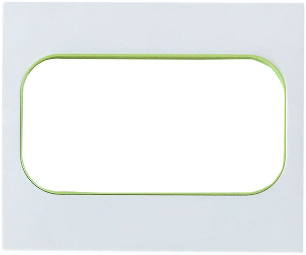 Рамка EKF Стокгольм для розетки 2-местная белая с линией цвета зеленый  #1