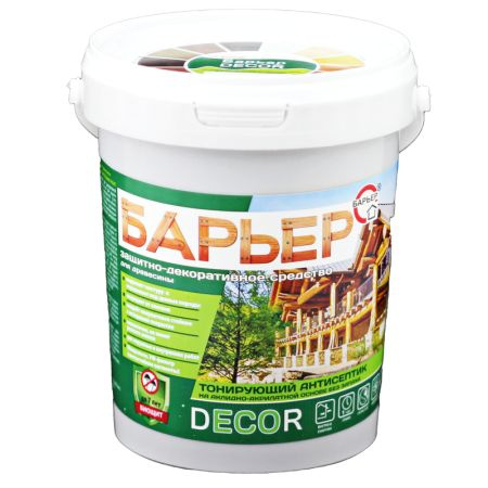 Защитно-декоративный антисептик Барьер Decor, дуб, ведро 0,9 кг  #1